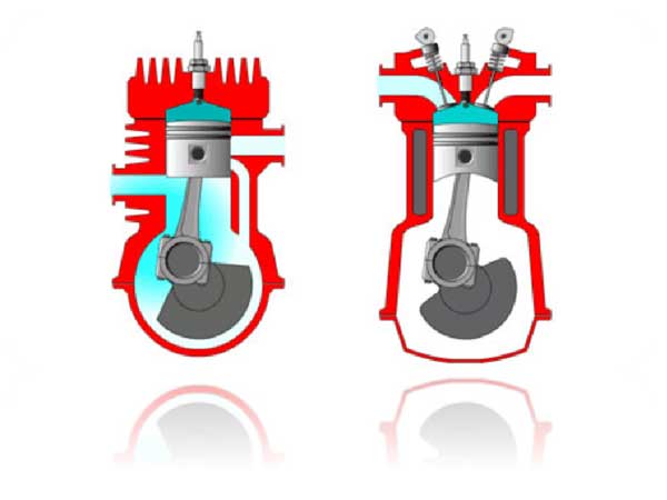 2-stroke and 4-stroke piston engines